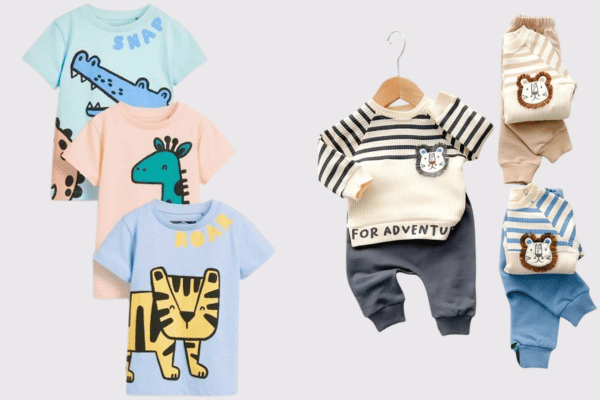 kids tshirt and set